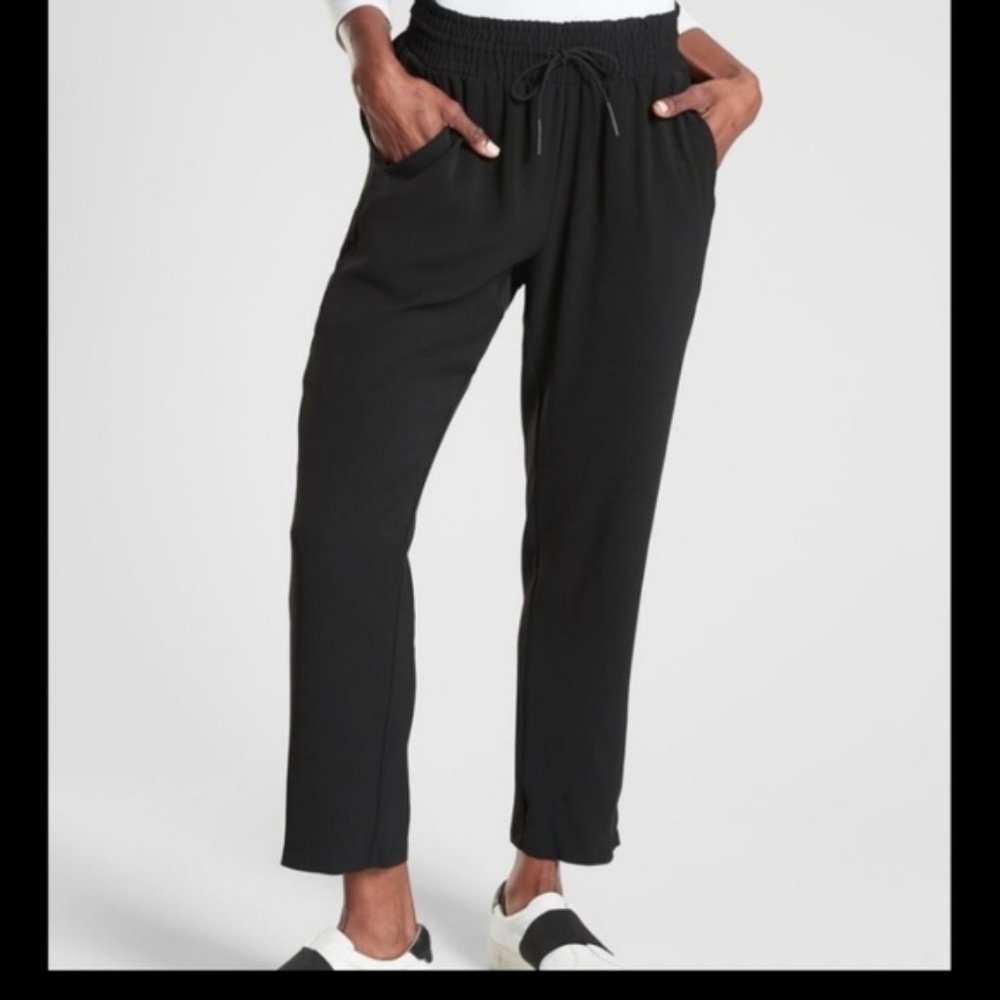 Athleta Metropolis Straight Leg Pant Black Sz 8